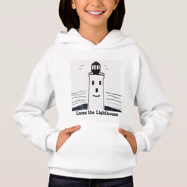 "Lucas the Lighthouse" Hoodie für Jungen und Mädch (Vorderseite)