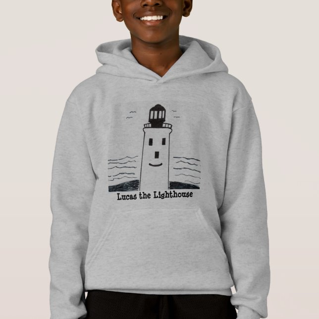 "Lucas the Lighthouse" Hoodie für Jungen und Mädch (Vorderseite)