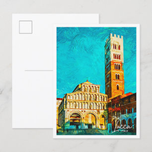 Lucca Italien Schönes Öl Paint City Postkarte