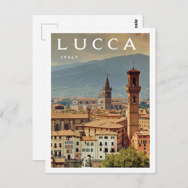 Lucca Italien Vintag Postkarte (Vorne/Hinten)