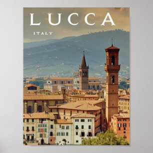 Lucca Italien Vintage Berühmter Reiseort Poster