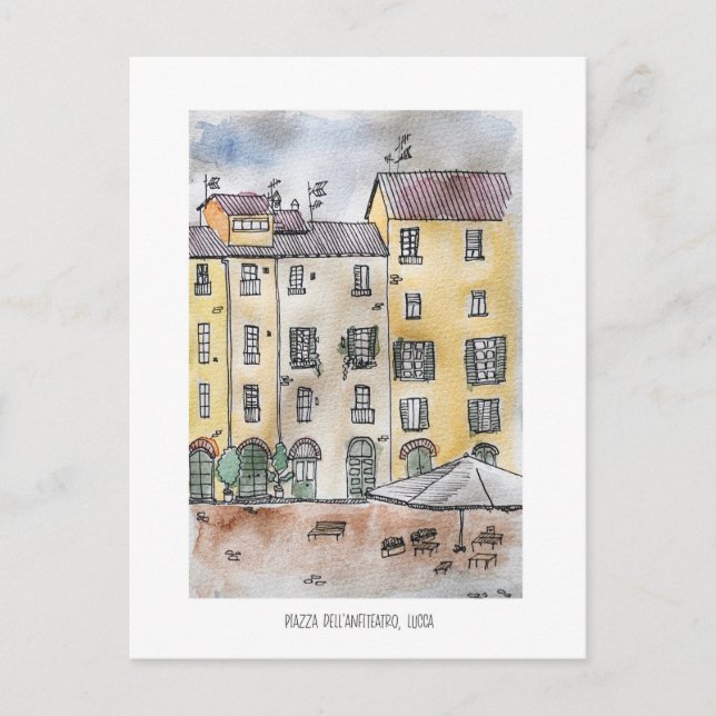 Lucca, Piazza Dell' Anfiteatro Postkarte (Vorderseite)