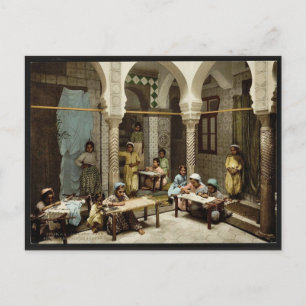 Luce Ben Aben, School of Arab Embroidery, Algiers, Postkarte