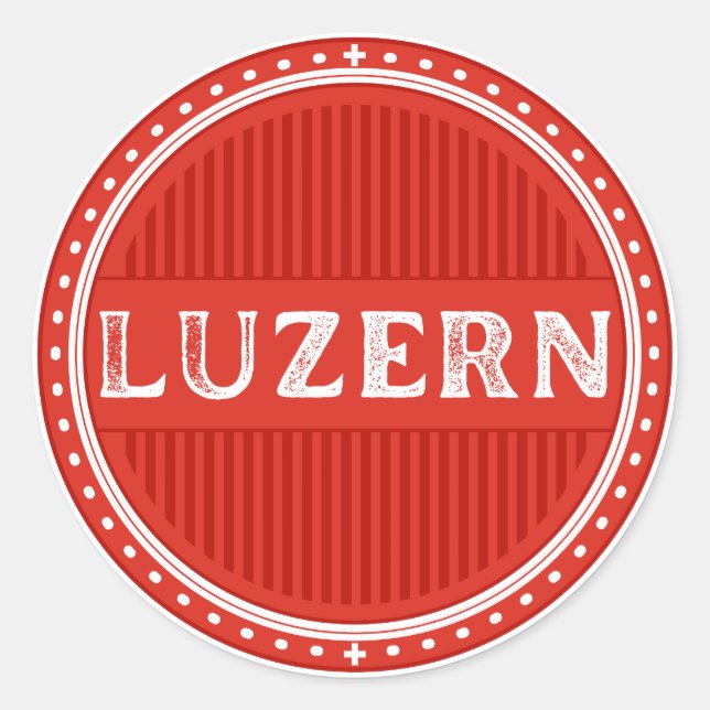 Lucerne City Pride Emblem – Swiss Identity Runder Aufkleber (Vorderseite)