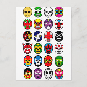 Lucha Free Mask Wrestler Mexican Wrestling Postkarte