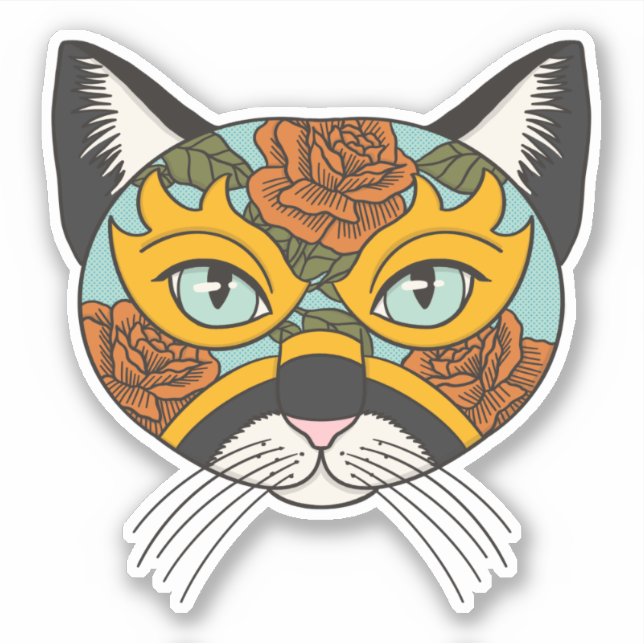 Lucha Libre Cat Aufkleber (Vorderseite)