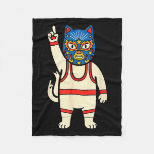Lucha Libre Katzen Wrestling Luchador Lustig Retro Fleecedecke