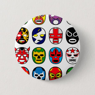Lucha Libre Luchador mexikanische Wrestling-Masken Button