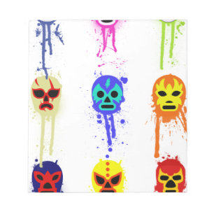 Lucha Libre Maske mexikanischer Wrestling Paint Tr Notizblock