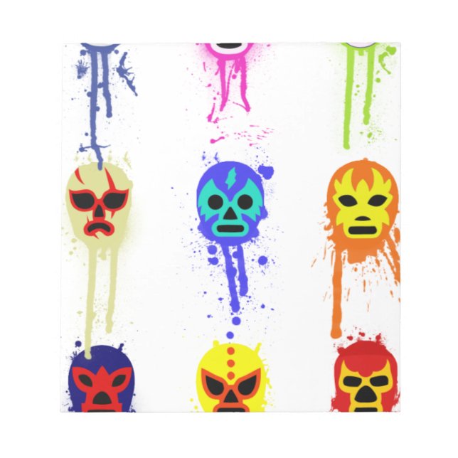 Lucha Libre Maske mexikanischer Wrestling Paint Tr Notizblock (Vorderseite)