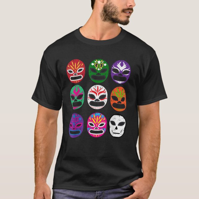 Lucha Libre Masken mexikanischer Wrestling Maske T-Shirt (Vorderseite)