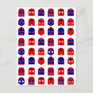 Lucha libre Masken Postkarte