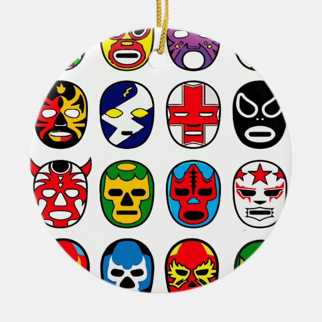 Lucha Libre Maskenringkämpfer Mexikaner-Wrestling Keramik Ornament (Vorne)