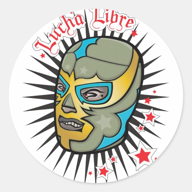 Lucha Libre Mexican Wrestling Mask Runder Aufkleber (Vorderseite)