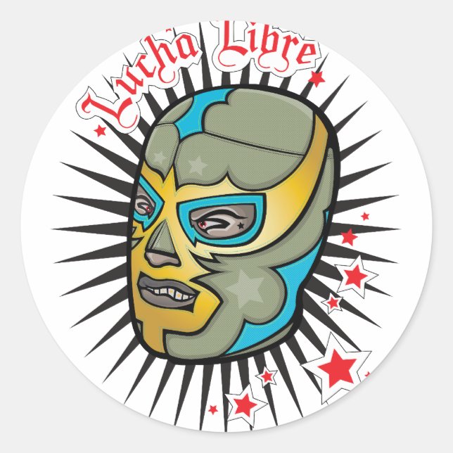 Lucha Libre Mexican Wrestling Mask Runder Aufkleber (Vorderseite)