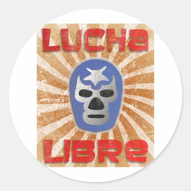 Lucha Libre Mexikaner-Wrestling Runder Aufkleber (Vorderseite)
