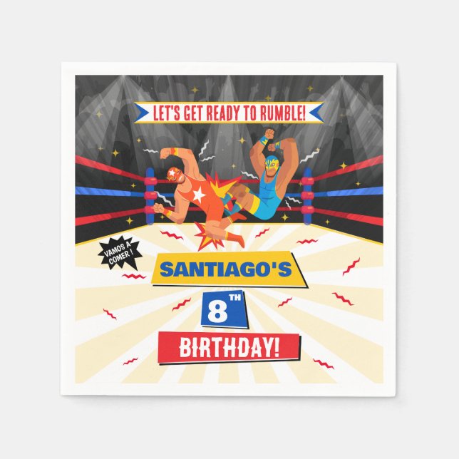 Lucha Libre Mexikanischer Wrestling Party Paper Na Serviette (Vorderseite)
