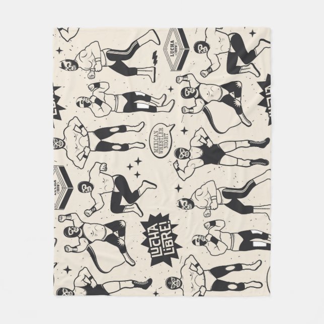 Lucha Libre: Mexikanisches Wrestler-Muster Fleecedecke (Vorderseite)