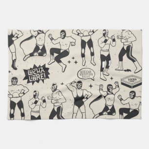 Lucha Libre: Mexikanisches Wrestler-Muster Geschirrtuch