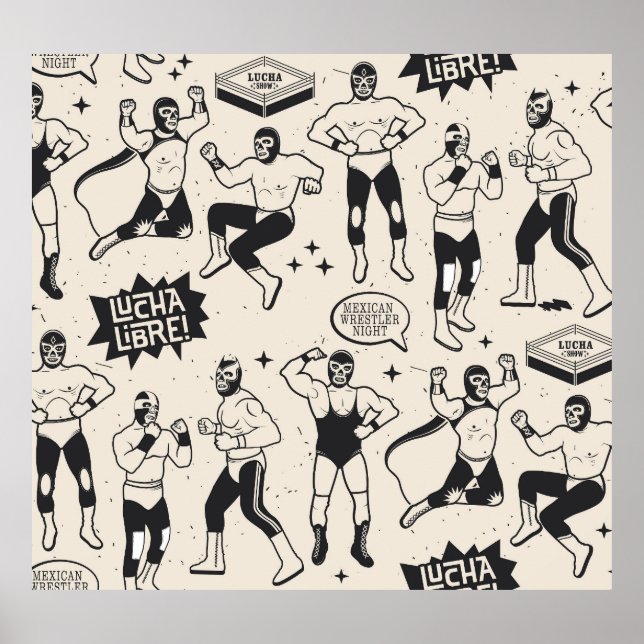 Lucha Libre: Mexikanisches Wrestler-Muster Poster (Vorne)