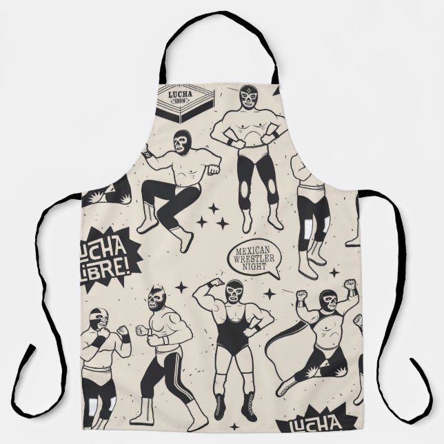 Lucha Libre: Mexikanisches Wrestler-Muster Schürze (Vorderseite)