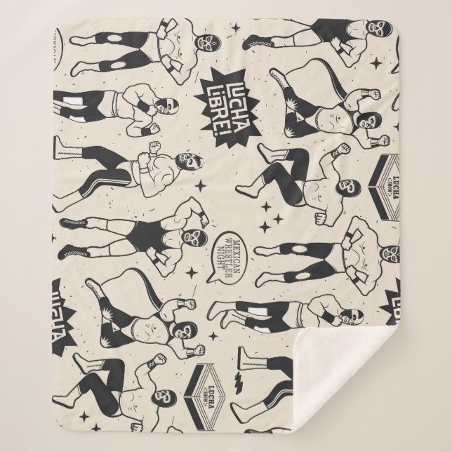 Lucha Libre: Mexikanisches Wrestler-Muster Sherpadecke (Vorderseite)
