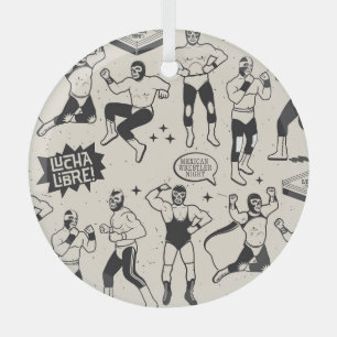Lucha Libre: Muster mexikanischer Wrestler Ornament Aus Glas
