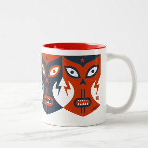 Lucha Libre Red White Blue Mexiko Wrestling Mask Zweifarbige Tasse