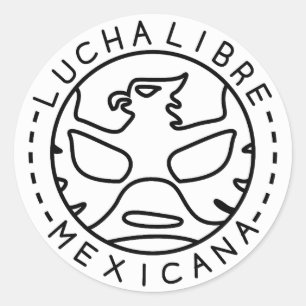 Lucha Logo#1mono Runder Aufkleber
