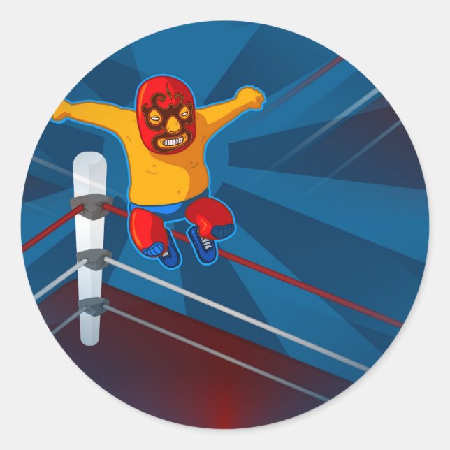 Luchador Runder Aufkleber (Vorderseite)