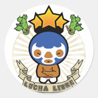 Luchadore Runder Aufkleber