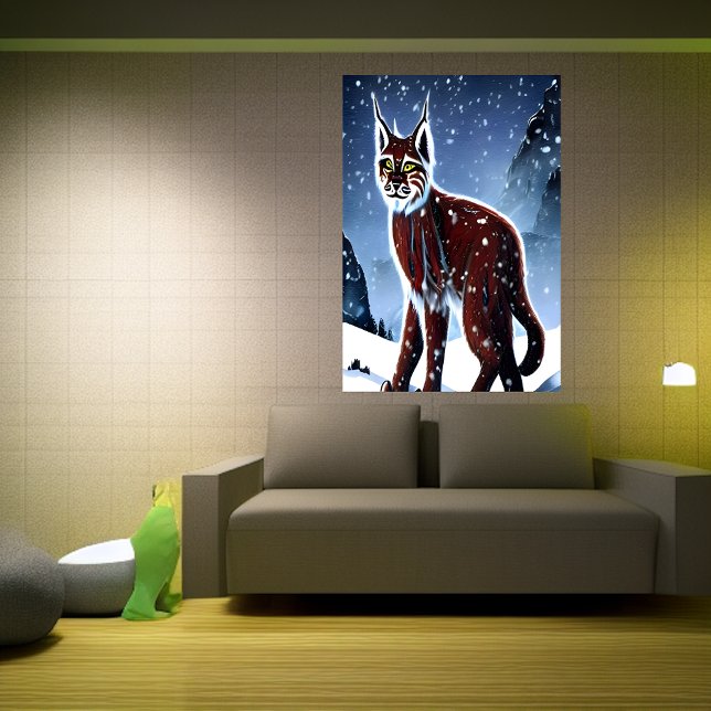 Luchs im Schnee | AI Art Poster (Von Creator hochgeladen)