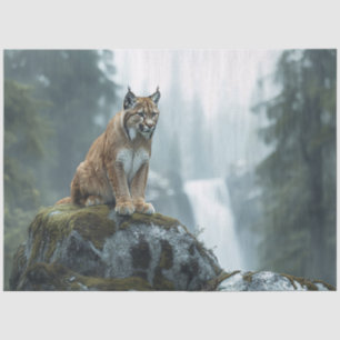 Luchs in der Wildnis - Szenische Dekupage Seidenpapier