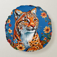 Luchs mit lebhaftem Orangenhain