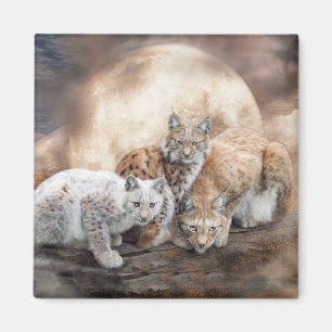 Luchs-Mond-Kunst-Magnet Magnet