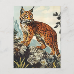 Luchs vintage postkarte