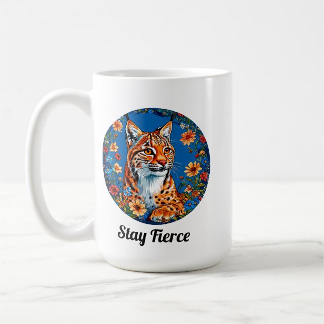 Luchs Wildes Tier Wildtier Natur Design Kaffeetasse (Links)