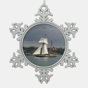 Luchskugel oder Schneeflockenornament Schneeflocken Zinn-Ornament