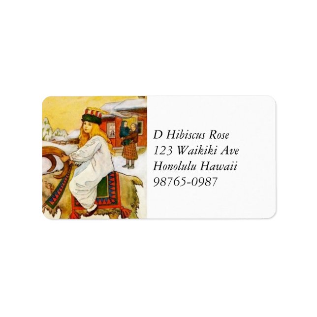 Lucia fährt die Jul-Ziege Adressaufkleber (Vorne)