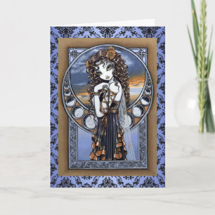 "Lucia" Gotische Blume Moon Fairy Art Grußkarte Karte