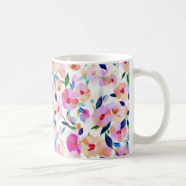 Lucid Blume floral Vibrannte Botanisch farbig Kaffeetasse (Rechts)