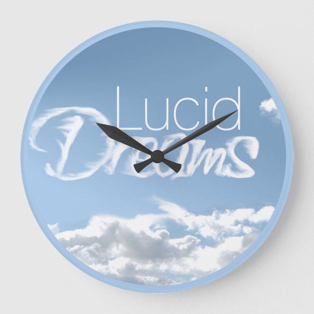 Lucid Dreams Clouds Round Wall Clock Große Wanduhr (Vorderseite)