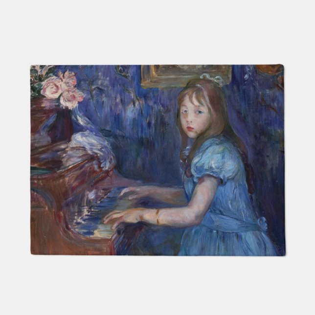 Lucie Leon am Piano (von Berthe Morisot) Fußmatte (Vorderseite)
