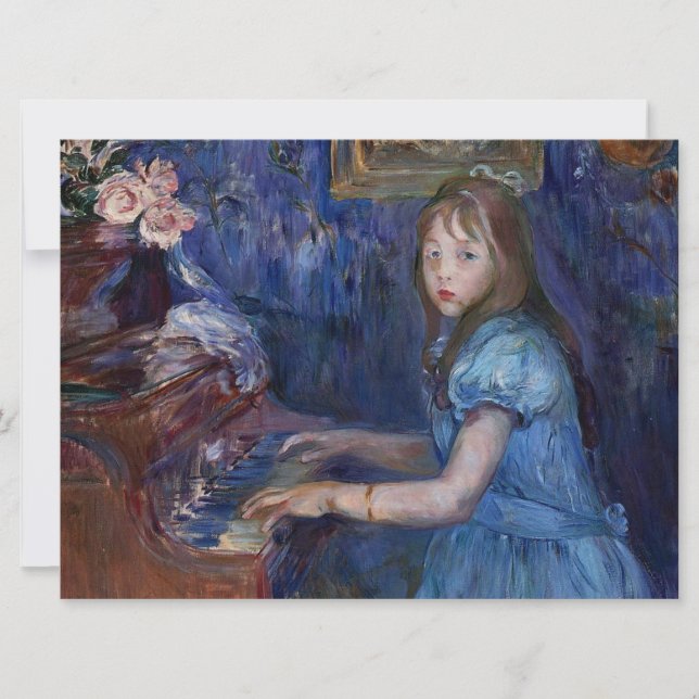 Lucie Leon am Piano (von Berthe Morisot) Karte (Vorderseite)