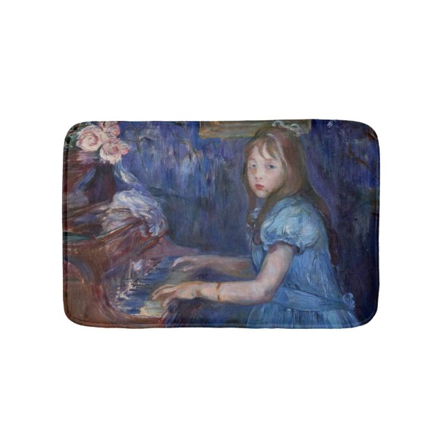 Lucie Leon Piano (von Berthe Morisot) Badematte (Vorderseite)