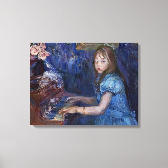 Lucie Leon Piano (von Berthe Morisot) Leinwanddruck (Vorderseite)