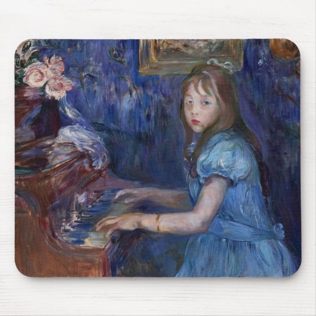 Lucie Leon Piano (von Berthe Morisot) Mousepad (Vorne)