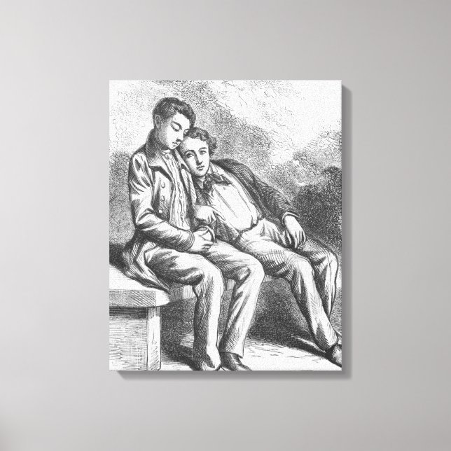 Lucien de Rubempre und David Sechard Leinwanddruck (Vorderseite)