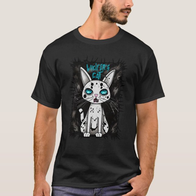 Lucifer Cat Satan Kitten T-Shirt (Vorderseite)