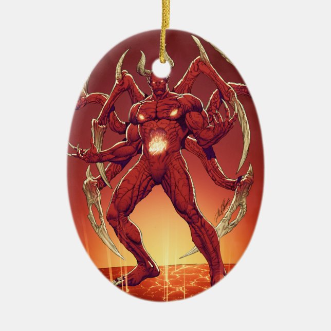 Lucifer der Teufel, der Prinz von Dunkelheit, Keramik Ornament (Vorne)